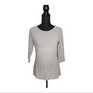 HANES Live Love Comfort Three Quarter Length Sleeve Grey Shirt Size S